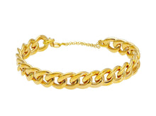 Load image into Gallery viewer, 18K YELLOW GOLD RIGID BANGLE 9mm GOURMETTE CURB BRACELET, SMOOTH, BRIGHT.