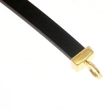 Load image into Gallery viewer, SOLID 18K YELLOW WHITE GOLD BRACELET 4mm SQUARE TUBE PLATE AND BLACK RUBBER 8.3".