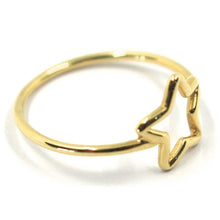 Load image into Gallery viewer, SOLID 18K YELLOW GOLD STAR RING, 10mm DIAMETER STAR CENTRAL MADE IN ITALY.
