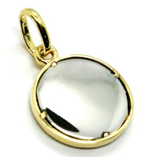 Load image into Gallery viewer, SOLID 18K YELLOW WHITE GOLD 17mm 0.67&quot; BASKETBALL BASKET BALL PENDANT ITALY MADE.
