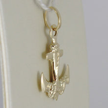 Load image into Gallery viewer, 18k yellow gold anchor rope charm pendant smooth luminous bright made in Italy.