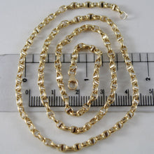 Load image into Gallery viewer, 18k yellow white gold chain sailor's navy oval link 3 mm, 23.6" necklace.