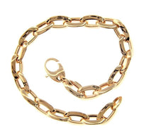 Charger l'image dans la galerie, 18k rose gold bracelet, 19cm 7.5", oval rounded links 8mm 0.3", made in Italy.