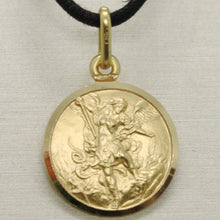 Load image into Gallery viewer, solid 18k yellow gold Saint Michael Archangel 15 mm very detailed medal, pendant.