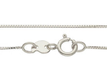 Load image into Gallery viewer, 9K WHITE GOLD CHAIN THIN 0.7mm VENETIAN SQUARE LINK, NECKLACE, LENGTH 17.7".