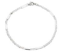 Load image into Gallery viewer, 18K WHITE GOLD FLAT BRACELET 2.5mm EYES OVALS WITH CIRCLES & PLATES, 7.25".