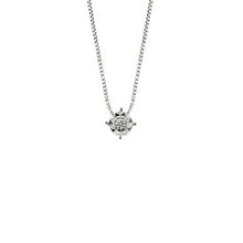Charger l'image dans la galerie, 18K WHITE GOLD ORSINI NECKLACE WITH DIAMOND 0.02 & VENETIAN CHAIN MADE IN ITALY.