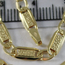 Cargar imagen en el visor de la galería, 18k yellow gold chain flat gourmette bubbles oval 4 mm link 19.7 made in Italy.