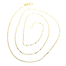 Load image into Gallery viewer, 18K YELLOW GOLD CHAIN NECKLACE 0.5 mm MINI VENETIAN LINK 24 INCHES MADE IN ITALY.