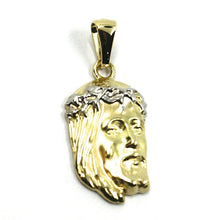 Load image into Gallery viewer, 18k yellow &amp; white gold ecce homo Jesus Christ face satin pendant, very detailed.
