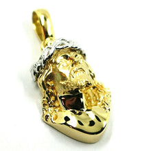 Load image into Gallery viewer, 18k yellow white gold Ecce Homo Jesus Christ face incredibly detailed 26mm pendant.