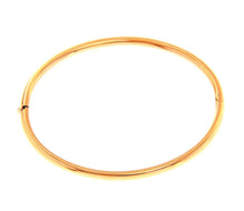 Charger l'image dans la galerie, 18K ROSE GOLD BRACELET RIGID BANGLE, 3mm OVAL ROUNDED TUBE SMOOTH.