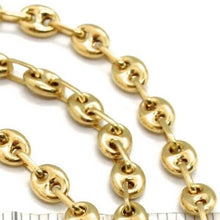 Cargar imagen en el visor de la galería, 18k yellow gold big mariner chain 4 mm, 24 inches, Italy made, rounded necklace.