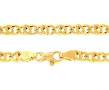 Cargar imagen en el visor de la galería, 18K YELLOW GOLD CHAIN, 5mm, 20 INCHES, ROUNDED TIGER EYE LINKS, MADE IN ITALY.