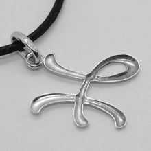 Charger l'image dans la galerie, 18k white gold pendant charm initial letter H, made in Italy 0.8 inches, 21 mm.