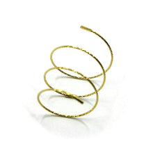 Load image into Gallery viewer, 18k yellow gold magicwire long half phalanx ring, elastic worked wire, snake.
