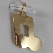 Load image into Gallery viewer, SOLID 18K WHITE & YELLOW GOLD MUSICAL NOTE PENDANT CHARM PENTAGRAM MADE IN ITALY.