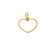 Load image into Gallery viewer, SOLID 18K YELLOW GOLD 15mm HEART PENDANT CHARM, LUMINOUS, BRIGHT, SMOOTH.