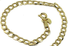 Load image into Gallery viewer, 9K GOLD GOURMETTE CUBAN CURB LINKS FLAT BRACELET 4mm, 19cm, 7.5", BRIGHT.