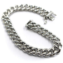 Cargar imagen en el visor de la galería, 18K WHITE GOLD SOLID TUBULAR ROUNDED CUBAN CURB 8mm GOURMETTE ROUND BRACELET.