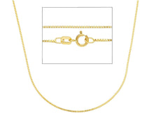 Cargar imagen en el visor de la galería, 18K YELLOW GOLD CHAIN 1mm VENETIAN SQUARE LINK 40cm, 15.75", MADE IN ITALY.
