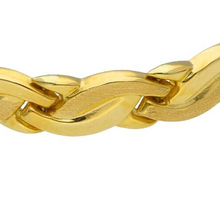 Load image into Gallery viewer, 18K YELLOW GOLD FLAT ALTERNATE 5-12mm ONDULATE SMOOTH SATIN WAVE CHOKER NECKLACE.