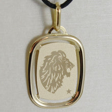 Load image into Gallery viewer, solid 18k yellow gold leo zodiac sign medal pendant, zodiacal, made in Italy.