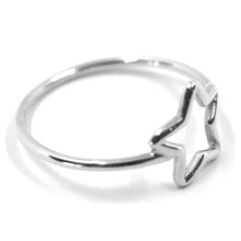 Load image into Gallery viewer, SOLID 18K WHITE GOLD STAR RING, 10mm DIAMETER STAR CENTRAL MADE IN ITALY.
