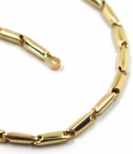 Cargar imagen en el visor de la galería, 18K YELLOW GOLD BRACELET ROUNDED ALTERNATE TUBE LINKS, length 21 cm, 8.2 inches.