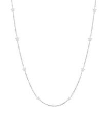 Load image into Gallery viewer, 18K WHITE GOLD OVAL ROLO CHAIN NECKLACE, 16.5", FLAT 5mm STARS, MADE IN ITALY.
