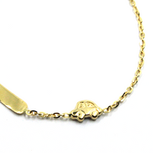 Load image into Gallery viewer, 18k yellow gold kid child boy bracelet with rounded car and engraving plate.