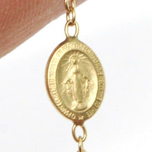 Load image into Gallery viewer, 18k yellow gold rosary bracelet, 2.5 mm spheres, Cross & miraculous medal.