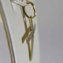 Load image into Gallery viewer, SOLID 18K YELLOW GOLD FLAT CROSS SQUARED ARCHED, SMOOTH, LUMINOUS, MADE IN ITALY.