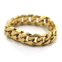 Load image into Gallery viewer, 18K YELLOW GOLD MAN BAND 6mm THICK SOLID MIAMI CUBAN CURB CHAIN RING.