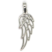 Load image into Gallery viewer, SOLID 18K WHITE GOLD PENDANT MEDAL, STYLIZED ANGEL WING, WINGS, MADE IN ITALY.

