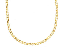 Cargar imagen en el visor de la galería, 18K YELLOW GOLD CHAIN, SMALL 2.2mm, TIGER EYE ELONGATED ONDULATE LINKS 45cm 18".