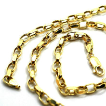Cargar imagen en el visor de la galería, 18K YELLOW GOLD CHAIN BIG 4mm OVAL SQUARED LINKS, 20", 50cm, MADE IN ITALY.