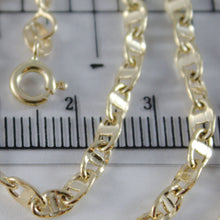 Cargar imagen en el visor de la galería, 18K YELLOW GOLD CHAIN 3.8 MM FLAT NAVY MARINER LINK 19.70 INCHES MADE IN ITALY.