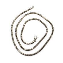 Load image into Gallery viewer, 18k white gold basket rounded 2.2mm tube basket popcorn chain necklace, 16".