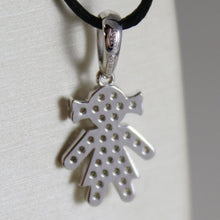 Load image into Gallery viewer, 18k white gold girl pendant, baby, length 0.83 inches, zirconia.