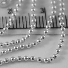 Load image into Gallery viewer, 18k white gold chain mini balls ball spheres 1.5 mm, 23.60 inch, made in Italy.