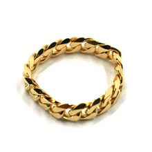 Load image into Gallery viewer, 18K YELLOW GOLD MAN BAND 6mm THICK SOLID MIAMI CUBAN CURB CHAIN RING.