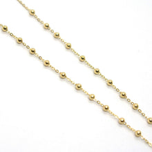 Cargar imagen en el visor de la galería, 18k yellow gold 19 inches mini rosary necklace miraculous Mary medal Jesus cross.