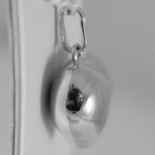 Load image into Gallery viewer, 18k white gold rounded heart charm pendant shiny 0.98 inches made in Italy.