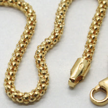Cargar imagen en el visor de la galería, 18k yellow gold bracelet small basket round tube popcorn link 2.2 mm.