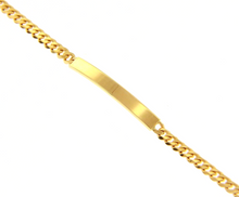 Load image into Gallery viewer, SOLID 18K YELLOW GOLD BRACELET GOURMETTE CUBAN CURB 4mm, ENGRAVING PLATE, 8.3".