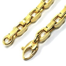 Cargar imagen en el visor de la galería, 18k yellow gold bracelet big 13x8mm oval squared links 22cm 8.7" made in Italy.