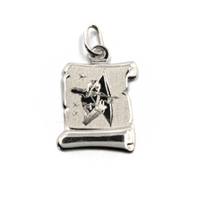 Charger l'image dans la galerie, 18k white gold parchment medal pendant length 18mm zodiacal sign sagittarius.