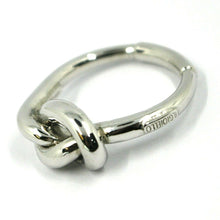 Load image into Gallery viewer, 18k white gold infinite central ring, infinity, braided, knot, made in Italy.