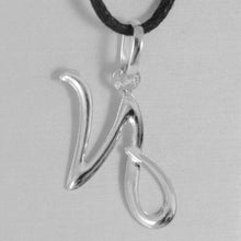 Charger l'image dans la galerie, 18K WHITE GOLD PENDANT CHARM INITIAL LETTER N, MADE IN ITALY 0.9 INCHES, 23 MM.